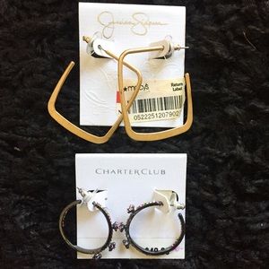 NEW 2 earrings-MACYS - Gold/silver jewelry womans